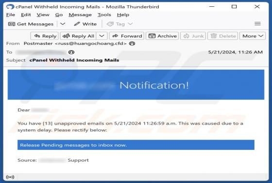 Unapproved Emails Betrug