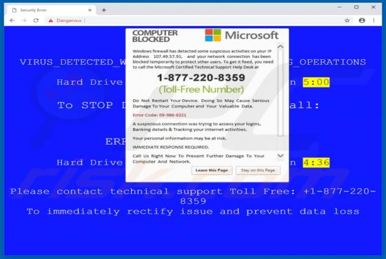 Error Code 09-986-6321 POP-UP Betrug