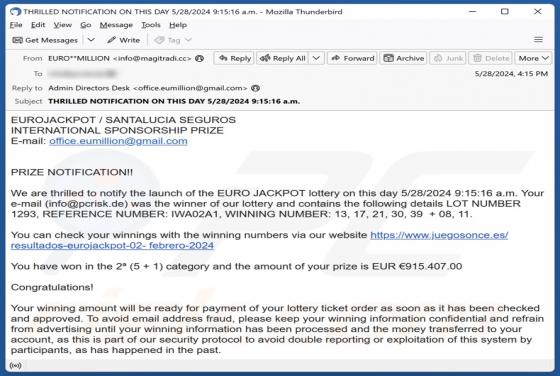EUROJACKPOT Email Betrug
