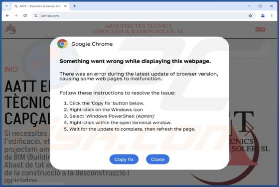 Something Went Wrong While Displaying This Webpage POP-UP Betrug
