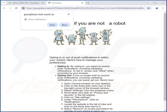 Gossipfeast.club Werbung