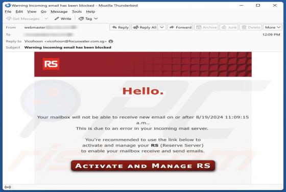Reserve Server Email Betrug