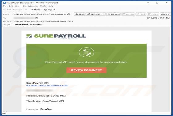 SurePayroll Email Betrug