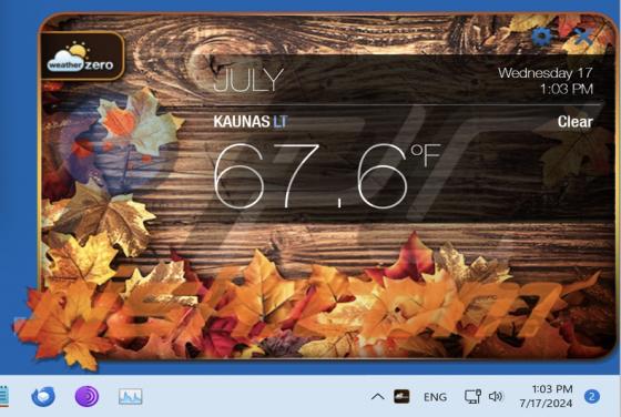 WeatherZero Unerwünschte Anwendung