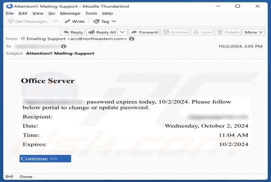 Office Server Email Betrug