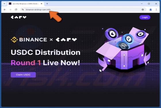 Binance USDC Distribution Betrug