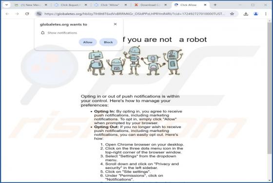 Globaletes.org Werbung