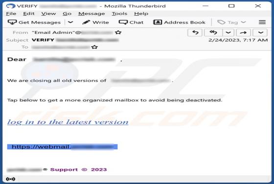 We Are Closing All Old Versions Of Email Betrug