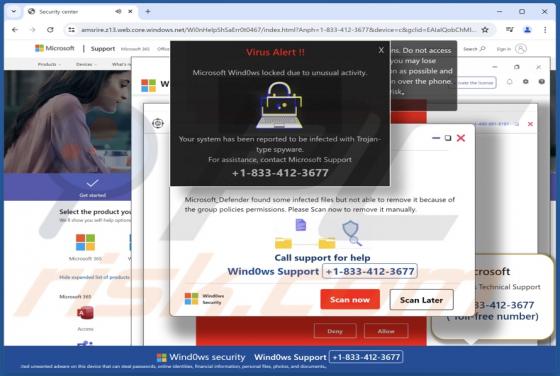 Microsoft Windows Locked Due To Unusual Activity POP-UP Betrug