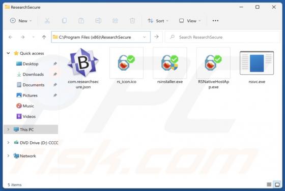 ResearchSecure Potenziell unerwünschte Anwendung