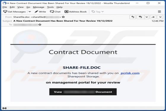 Contract Document Email Betrug
