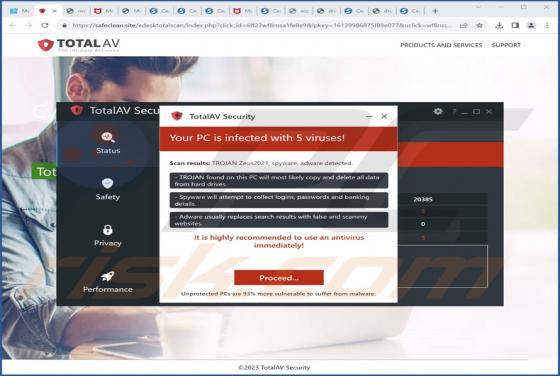 TotalAV Security - Your PC Is Infected With 5 Viruses! POP-UP Betrug