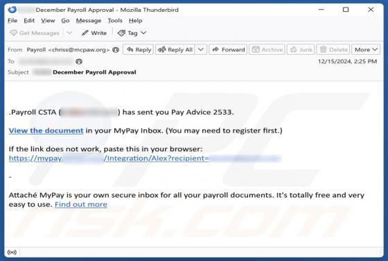 Pay Advice Email Betrug