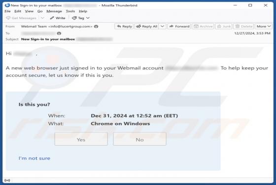 New Web Browser Just Signed In Email Betrug
