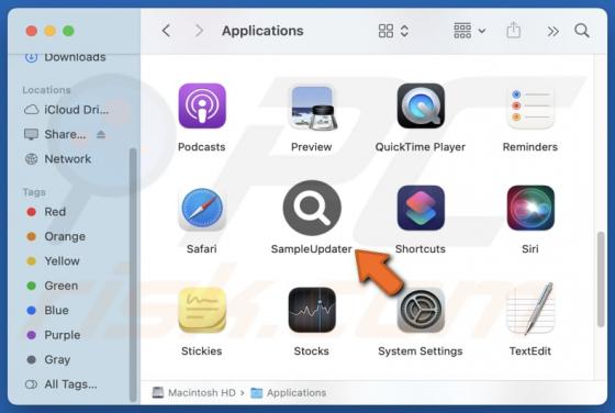 SampleUpdater Adware (Mac)