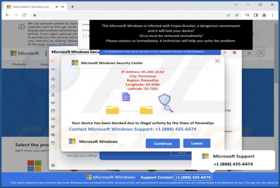 Blocked Due To Illegal Activity By The State POP-UP Betrug