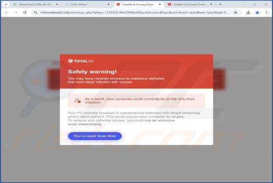 Safety Warning POP-UP Betrug