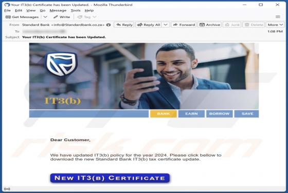 Standard Bank IT3(b) Policy Email Betrug