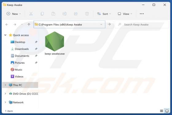 Keep Awake Unerwünschte Anwendung