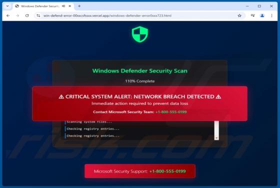 Windows Defender Security Scan POP-UP Betrug