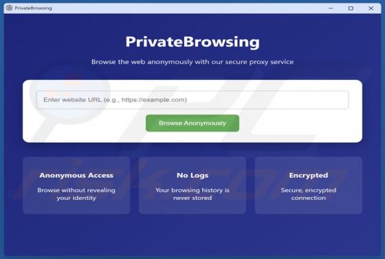 PrivateBrowsing Potenziell unerwünschte Anwendung
