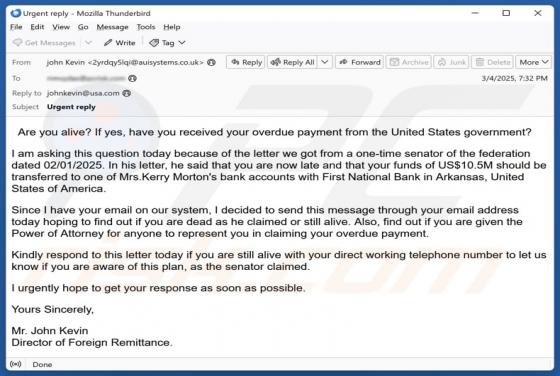 Overdue Payment Email Betrug