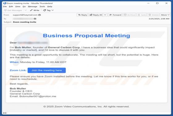 Business Proposal Meeting Email Betrug