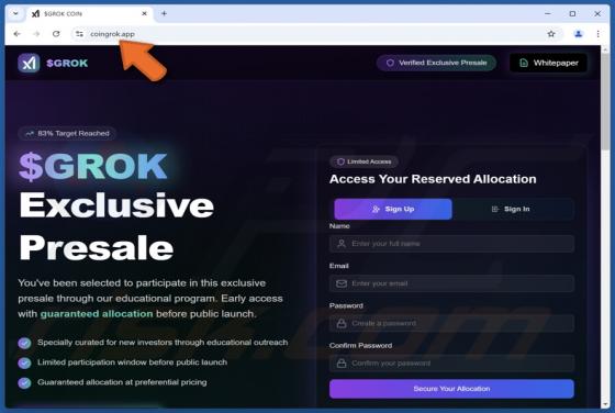 $GROK Presale Werbung