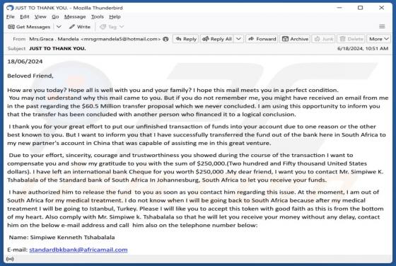 Fund Transaction Email Betrug