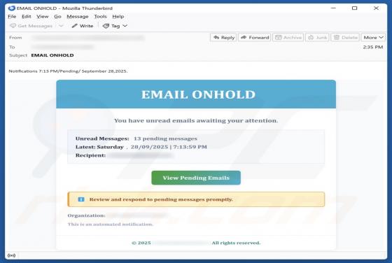 Email On Hold Betrug