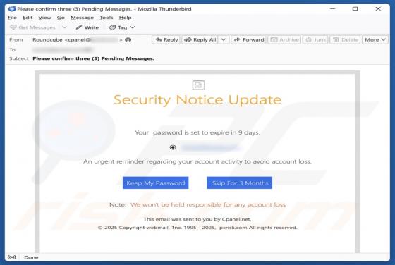 Security Notice Update Email Betrug
