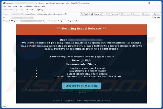 Pending Email Release Betrug