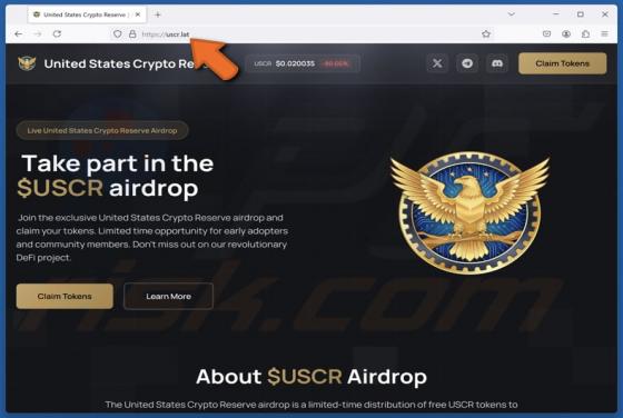 United States Crypto Reserve ($USCR) Airdrop Betrug