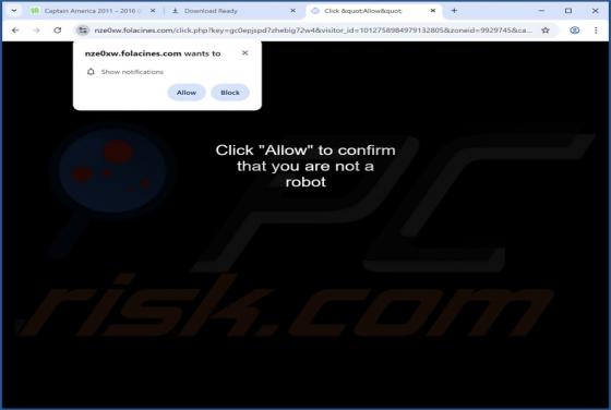 Folacines.com Werbung