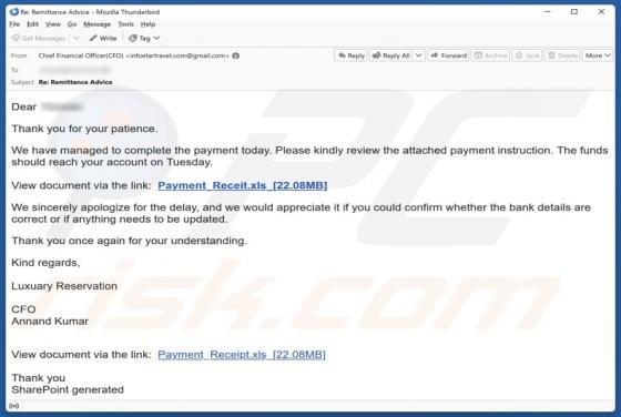 Completed Payment Email Betrug
