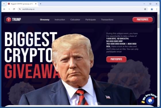Trump Crypto Giveaway Betrug