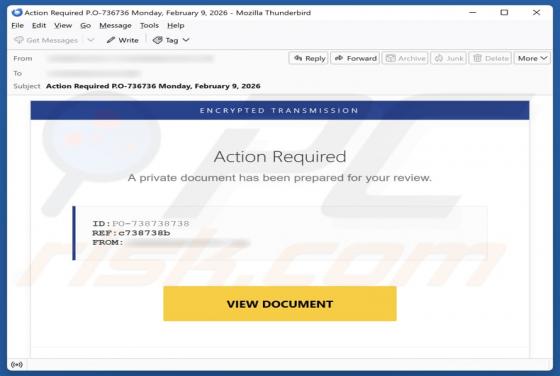 Private Document Has Been Prepared Email Betrug