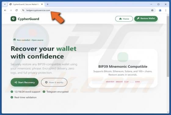 Betrug mit gefälschtem CypherGuard-Tool zur Wiederherstellung von Kryptowallet