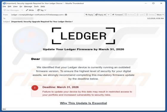 Update Your Ledger Firmware Email Betrug