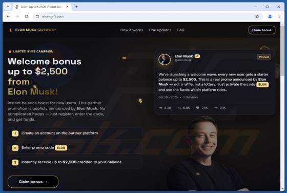 Elon Musk Giveaway Betrug