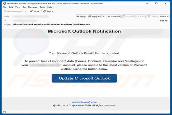 Your Microsoft Outlook Email Client Is Outdated Betrug