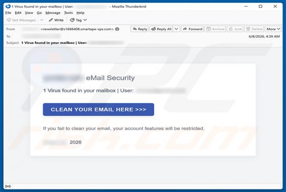 Virus Found In Your Mailbox E-Mail-Betrug