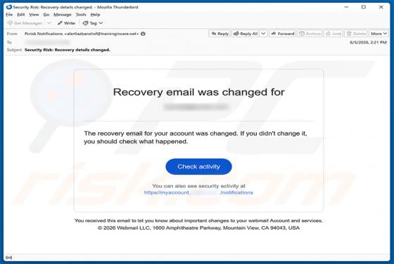Recovery Email Was Changed Betrug