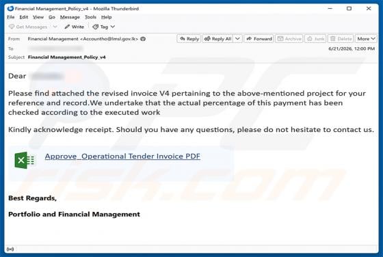 Revised Invoice E-Mail-Betrug