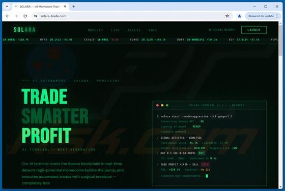 SOLARA — AI Memecoin Trading Terminal On Solana Betrug