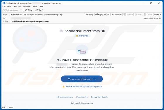 Secure Document From HR E-Mail-Betrug