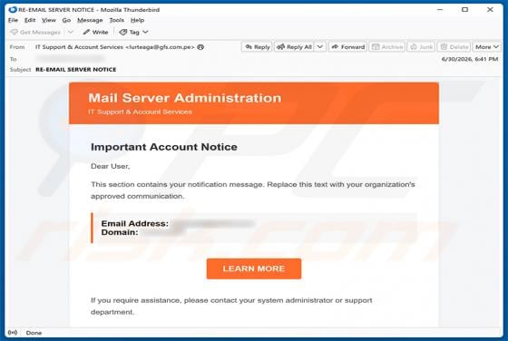 Mail Server Administration Betrug