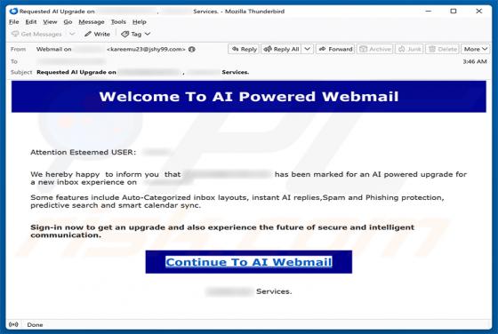 AI Powered Webmail Betrug