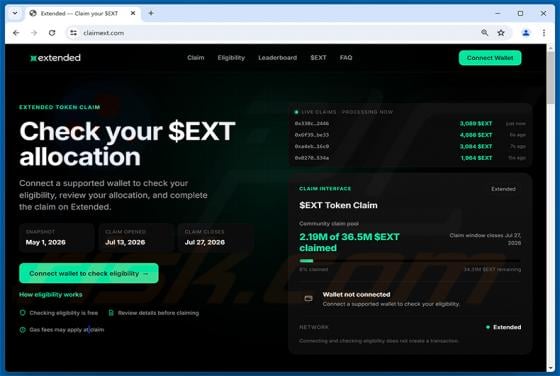 Extended ($EXT) Allocation Betrug