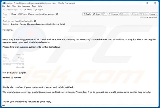 Company's Annual Dinner E-Mail-Virus